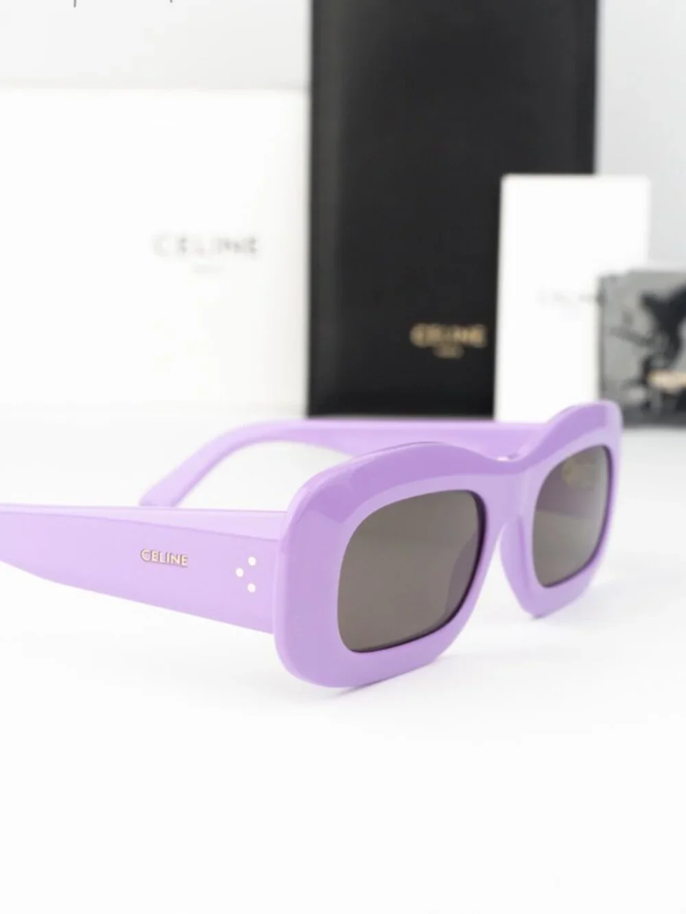 Celine Men Sunglasses Purple Grey Rectangle CL40294I 78A NEW AUTHENTIC